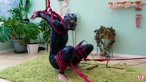 Slave Mila Struggles for Air in Extreme Predicament Bondage with Wand Torment and Lesbian Domination by Rabbit (4K)