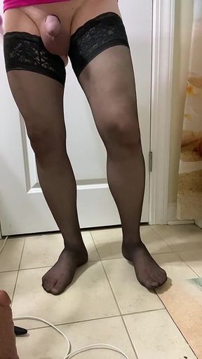 Crossdresser Using Anal BBC Dildo While Talking Dirty and Giving Blowjob