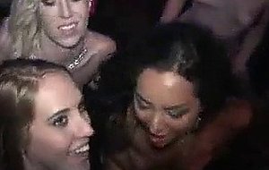 Horny girls eat pussy and cum in the club