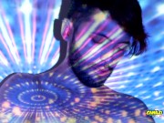 Jerking Off My Big Uncut Latino Cock In Space With Fireworks Cumshot