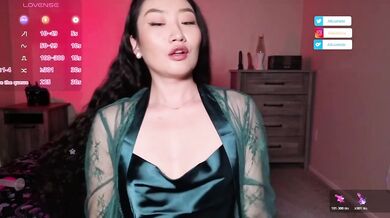 Asian Goddess in Green Robe and Dress Teases. Petite. All Natural with Small Tits ft. Alicia Hebi