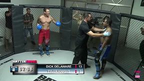 Fighter Dick Delaware does not miss the opportunity to fuck blonde Kylee in her cunt