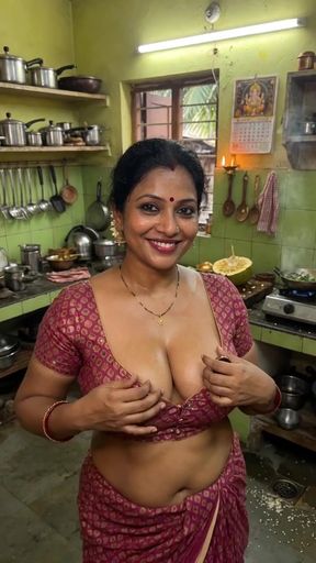 Indian babe shows off her big ass during a striptease