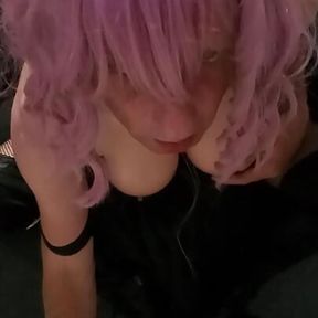 Crossdressing slut wanking