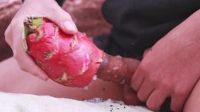I was so super-naughty I used a dragon fruit to jack off and then took a lengthy pee