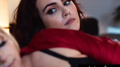 GIRLSWAY - Bored Brunette Wants Stepmom Christie Stevens' Attention! Devours & Rough Rides Her Pussy