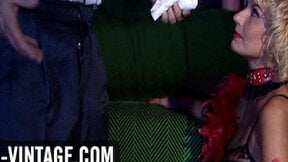 Vintage orgy in a bar champagne BJ and riding