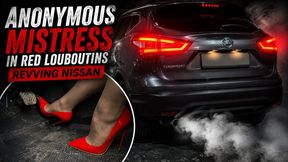 Anonymous Mistress in Red Louboutins Revving Nissan Engine Luxury Heels JDM Power full video 15 min