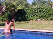 skinfit thong by the pool