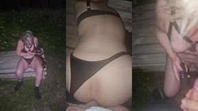 il me baise la chatte et le cul en exterieur sur une palette