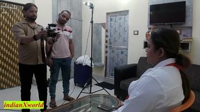 Beautiful TV Presenter First Time Threesome Sex! Don't Cum Inside