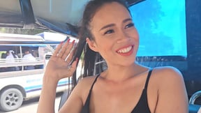 Sexy Thai MILF amateur virgin anal fucking by a white tourist