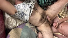 Fucking Mature Hairy Daddy and Cumming on His Cock