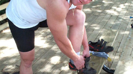 Bicyclist Gary With Hot Feet & Socks