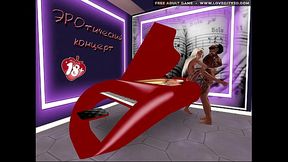 Hard fucking a blonde on a red piano in 3D game - www.lovecity3d.com
