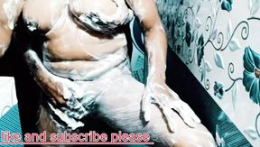 Shawar show boobs malish in bathroom.