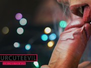 Pulsating blowjob and foreskin play, licking frenulum, close up, short ver