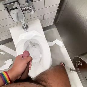 Jerking off in restroom