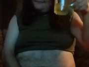 Piss drinking in jockstrap and crop top
