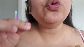 Eating and burping my breakfast after the gym