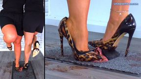 203. Goddess Amber & Miss Lucy - Human Doormat 1: Lick The Mud From The Soles Of Our Wild Stilettos - Split Cam - Face Busting Trample Trampling Crushing Crush Shoe Foot Heel Worship Gagging