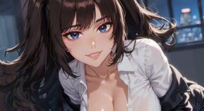 Beautiful brunette with big tits ai generated