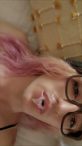 Sissy Licks Up All the Cum a Big Cock Left On Her Ass   Clip 1
