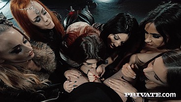 Stella, Lucia,Ella,Rina,Carmel and Roxy sharing a Cock