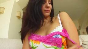 ”Sheridan rides a huge cock. Cumshot oozes out of her booty”