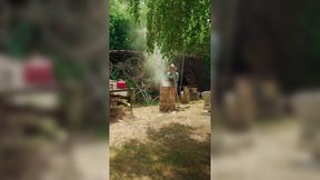Sweaty sex in the countryside