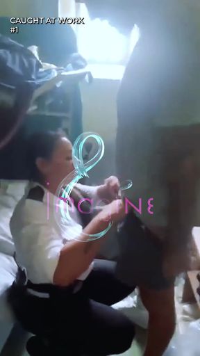 Police officer inspecting evidence