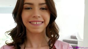 Lucie Cline shows off her teeth gap and gets fucked nicely