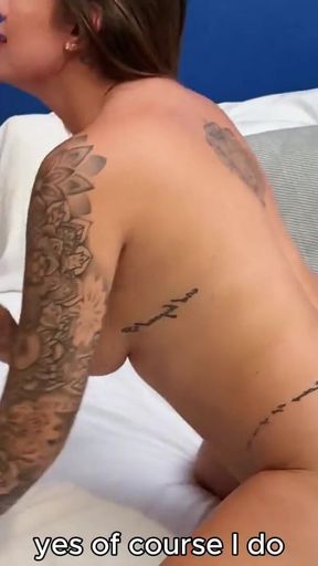Spectacular moment from &quot;Colombian model fucked by young tattooed big cock - self-blowjob - white kiss&quot;
