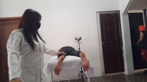 The massage at the institute ended deliciously! My boyfriend came in while I was giving the client a massage and did something amazing
