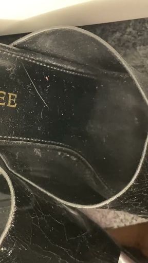 Cum on Black Mules per user request   Clip 1