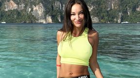 Beautiful Monika Fox In Green Top In Tropics