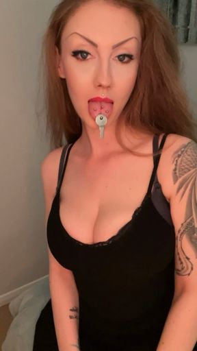 Slow chastity tease.