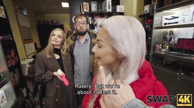 SWAP4K. Hot girl and her cuckold boyfriend joined our kinky masquerade