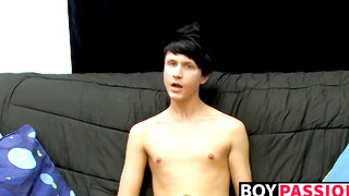 Throbbing cock teen Chad masturbates in passionate solo