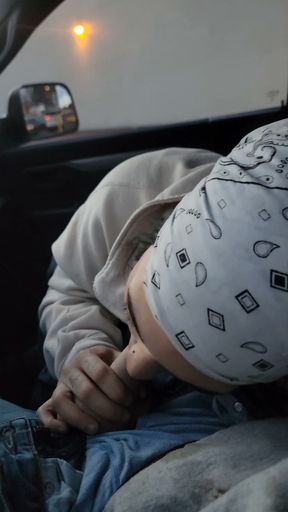 Pretty baby gets a hot cumshot in the car
