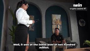 Big-breasted real estate agent convinces her client to buy her property - Includes free sex