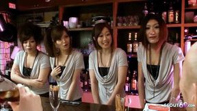 Swinger Orgy: Petite Asian teens fuck in Chinese club