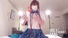 Arknights Amiya cosplay fucked raw while blowing my load