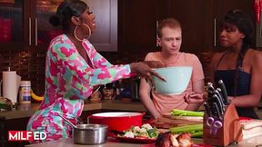 Stepmom's best frined getting the taste of my big white cock