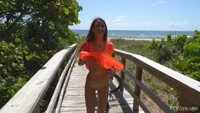 Natalia Rides Bike Outdoors While Secretly Masturbating for Personal Pleasure