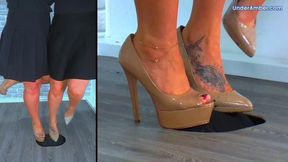 Busting Your Face Under Our Nude Bridesmaid Heels - 199 Split Face Cam - Trample Trampling Crushing Crush Shoe Foot Feet Heel Worship Cleaning Gagging