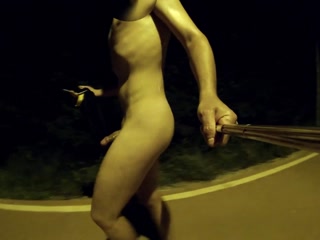Enjoying my nudity in the suburb I had to escape from boy who yelled at me, hide and jerk off