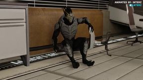 Aliens grow his furry muscle till his gay cock bursts the animation
