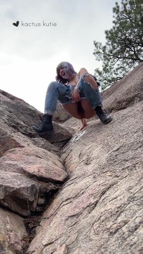 Aspen, Bonni, and I Almost Got Caught Peeing on This Cliff!