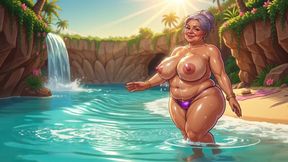 Topless Chubby Matures at Beach